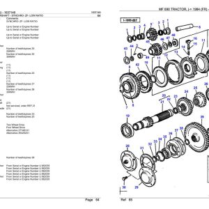 Massey Ferguson MF 690 Tractor Parts Catalog 1637149 1