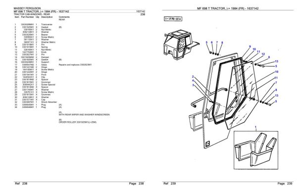 Massey Ferguson MF 698 T Tractor Parts Catalog 1637142 1