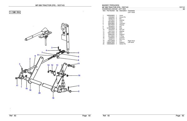 Massey Ferguson MF 699 Tractor Parts Catalog 1637143 2