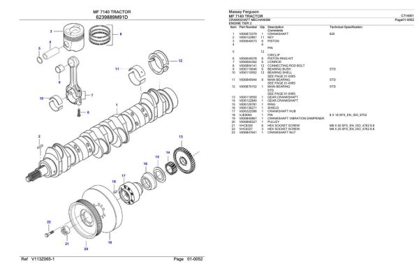 Massey Ferguson MF 7140 Tractor Parts Catalog C714001 1