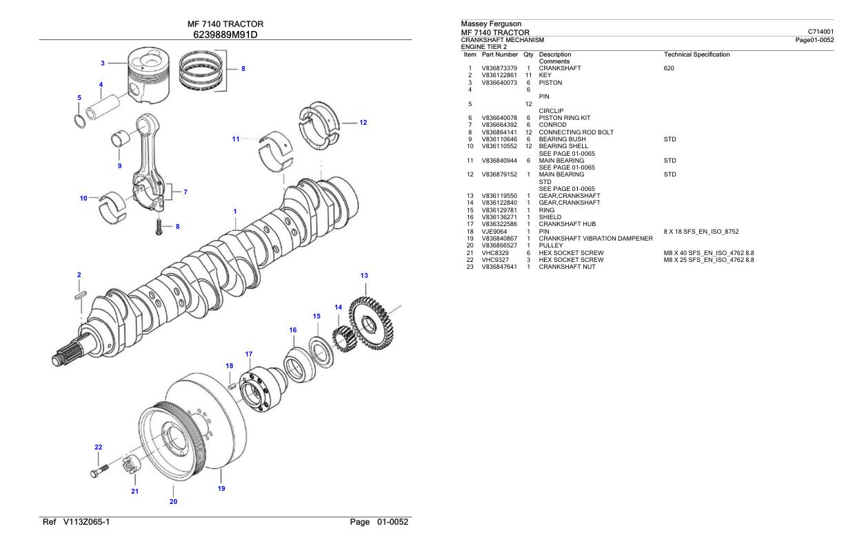 Massey Ferguson MF 7140 Tractor Parts Catalog C714001 1