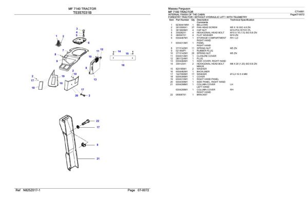 Massey Ferguson MF 7140 Tractor Parts Catalog C714001 2