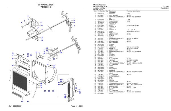 Massey Ferguson MF 7170 Tractor Parts Catalog C717001 2