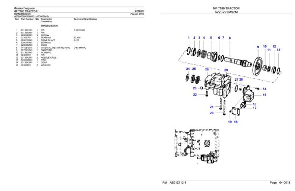 Massey Ferguson MF 7180 Tractor Parts Catalog C718001 2