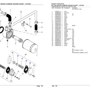Massey Ferguson MF 7200 Series Combine Engine Valmet Parts Catalog 1637384 1