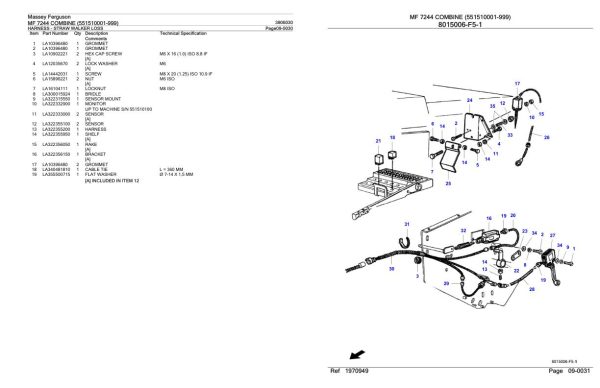 Massey Ferguson MF 7244 Combine Parts Catalog 3906030 2
