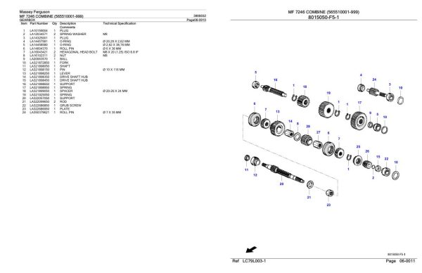 Massey Ferguson MF 7246 Combine Parts Catalog 3906032 2