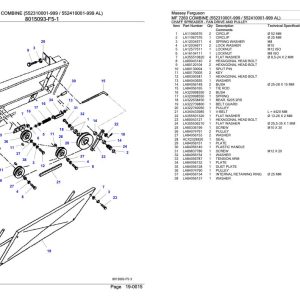 Massey Ferguson MF 7260 Combine Parts Catalog 3906033 1