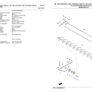 Massey Ferguson MF 7280 MF 7282 Centora Combine Parts Catalog 3906260 1