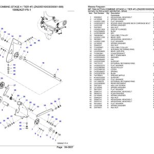 Massey Ferguson MF 7344 Activa Combine Stage 4 Tier 4F Parts Catalog 6246511 1