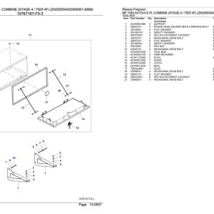 Massey Ferguson MF 7345 Activa S PL Combine Stage 4 Tier 4F Parts Catalog 6246438 1