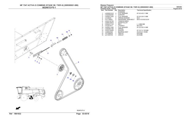 Massey Ferguson MF 7347 Activa S Combine Stage 3B Tier 4I Parts Catalog 3906383 1