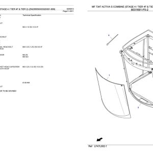 Massey Ferguson MF 7347 Activa S Combine Stage 4 Tier 4F and Tier 2 Parts Catalog 6246513 1