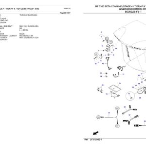 Massey Ferguson MF 7360 Beta Combine Stage 4 Tier 4F and Tier 2 Parts Catalog 6246178 1