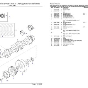 Massey Ferguson MF 7360 PL I Beta Combine Stage 4 Tier 4F and Tier 2 Parts Catalog 6246515 1