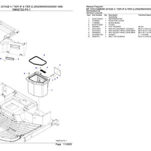 Massey Ferguson MF 7370 Combine Stage 4 Tier 4F and Tier 2 Parts Catalog 6246516 1