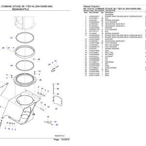 Massey Ferguson MF 7370 PL Combine Stage 3B Tier 4I Parts Catalog 3906470 1