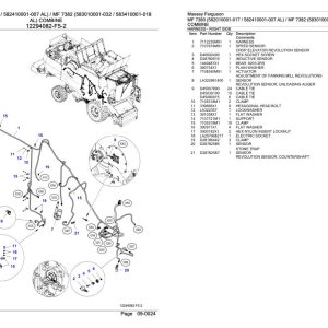 Massey Ferguson MF 7380 7382 Combine Parts Catalog 6246233 1