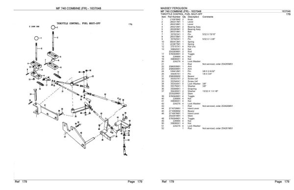 Massey Ferguson MF 740 Combine FR Parts Catalog 1637048 1