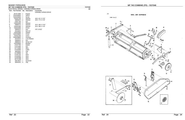 Massey Ferguson MF 740 Combine FR Parts Catalog 1637048 2
