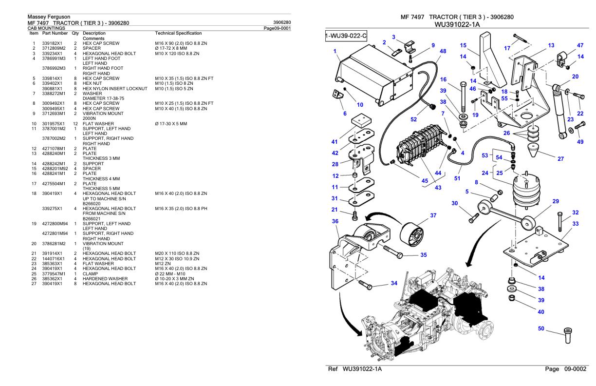 Massey Ferguson MF 7497 Tractor Parts Catalog 3906280 1