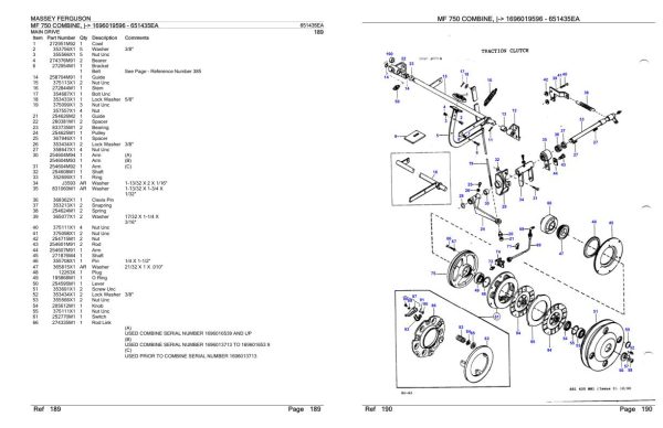Massey Ferguson MF 750 Combine Parts Catalog 651435EA 2