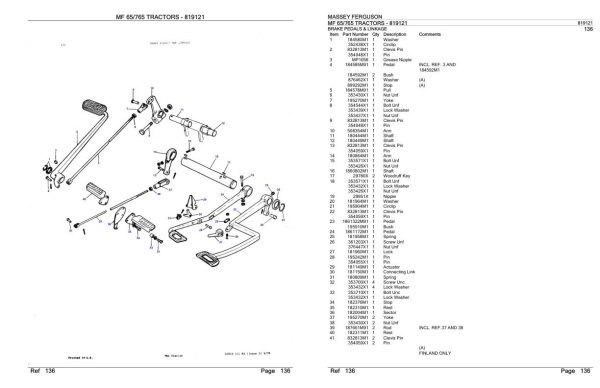 Massey Ferguson MF 765 Tractor Parts Catalog 819121 1