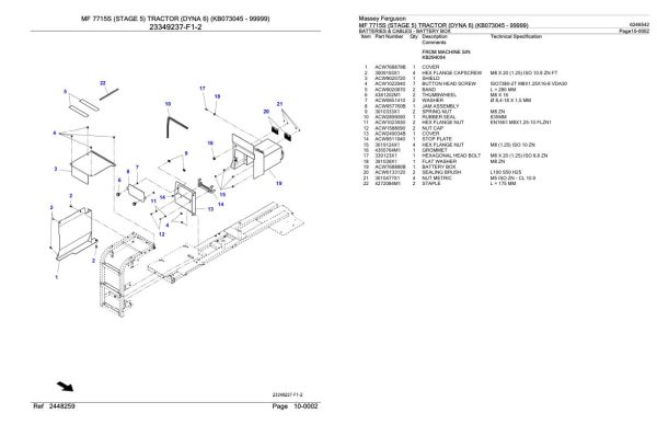 Massey Ferguson MF 7715S Tractor Parts Catalog 6246542 1