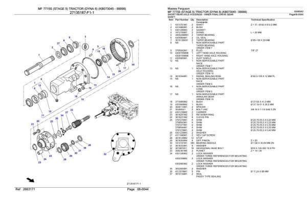 Massey Ferguson MF 7715S Tractor Parts Catalog 6246542 2