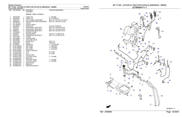 Massey Ferguson MF 7716S Tractor Parts Catalog 6246543 2