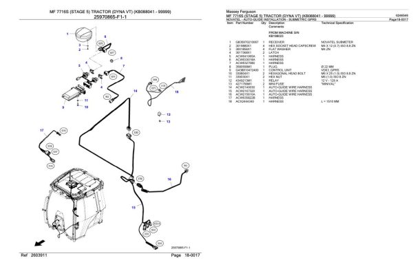 Massey Ferguson MF 7716S Tractor Parts Catalog 6246546 1