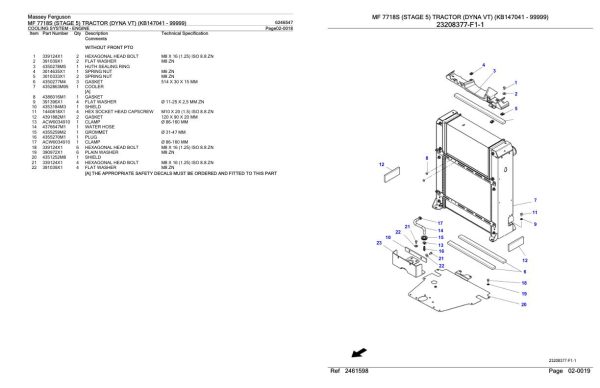 Massey Ferguson MF 7718S Tractor Parts Catalog 6246547 2