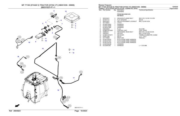 Massey Ferguson MF 7719S Tractor Parts Catalog 6246548 1