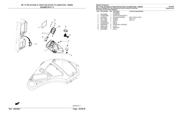 Massey Ferguson MF 7719S Tractor Parts Catalog 6246548 2