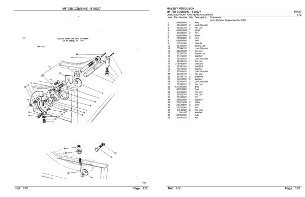 Massey Ferguson MF 788 Combine Parts Catalog 819527 2