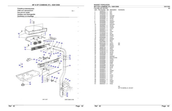 Massey Ferguson MF 8 XP Combine FI Parts Catalog S0813566 1