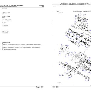 Massey Ferguson MF 850 855E Combine includes MF 750 Parts Catalog 651444EA 1