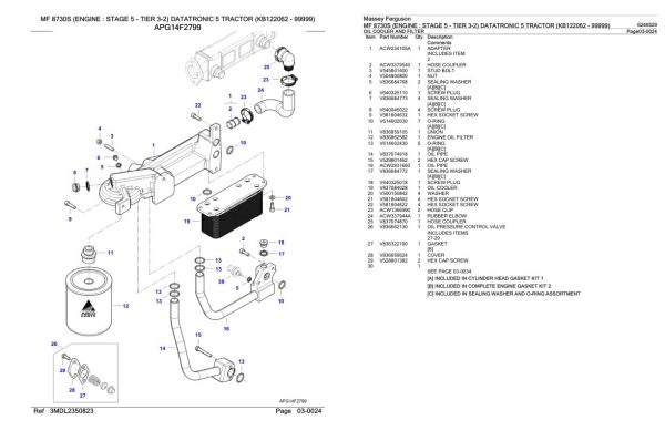 Massey Ferguson MF 8730S Tractor Parts Catalog 6246529 2