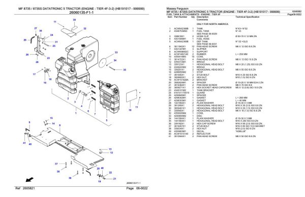Massey Ferguson MF 8735 8735S Tractor Parts Catalog 6246582 1