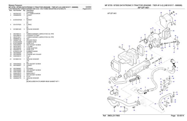 Massey Ferguson MF 8735 8735S Tractor Parts Catalog 6246582 2
