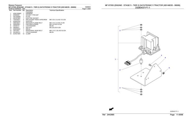 Massey Ferguson MF 8735S Tractor Parts Catalog 6246531 2