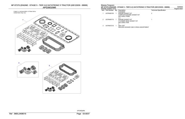 Massey Ferguson MF 8737S Tractor Parts Catalog 6246532 2