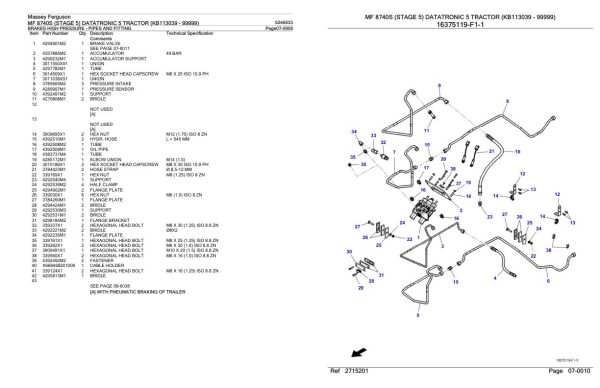 Massey Ferguson MF 8740S Tractor Parts Catalog 6246533 1