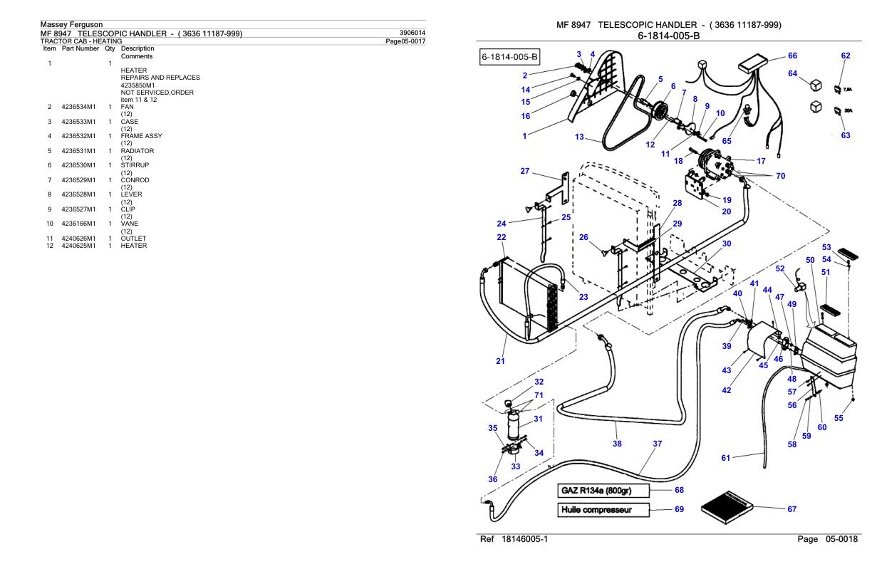 Massey Ferguson MF 8947 Telescopic Handler Parts Catalog 3906014 1