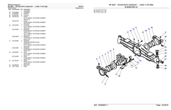 Massey Ferguson MF 8947 Telescopic Handler Parts Catalog 3906014 2