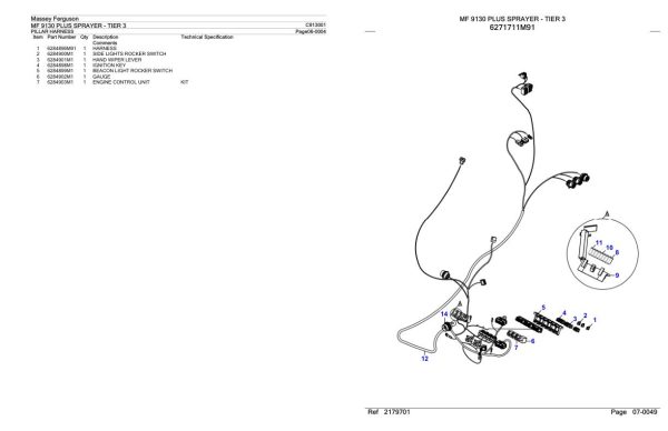 Massey Ferguson MF 9130 Plus Sprayer Parts Catalog C913001 1