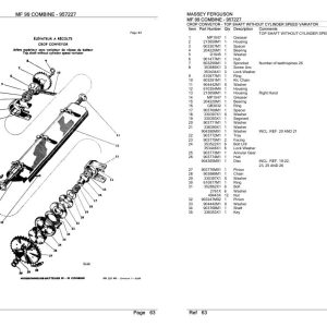 Massey Ferguson MF 99 Combine Parts Catalog 957227 1