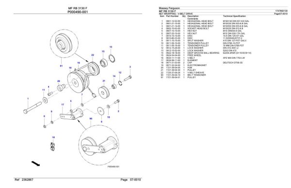 Massey Ferguson MF RB 3130 F Parts Catalog 1747992130 1