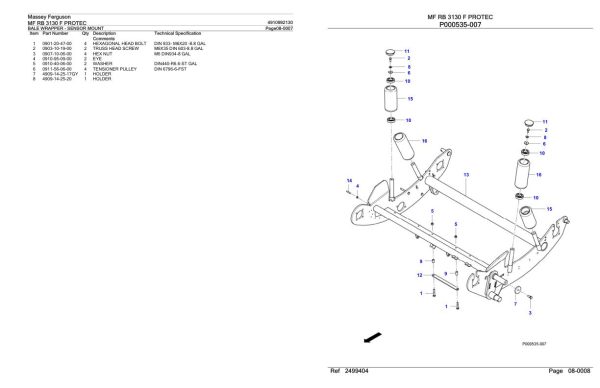 Massey Ferguson MF RB 3130 F Protec Parts Catalog 4910992130 1