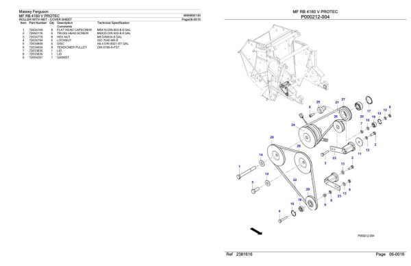 Massey Ferguson MF RB 4160 V Protec Parts Catalog 4906992130 2